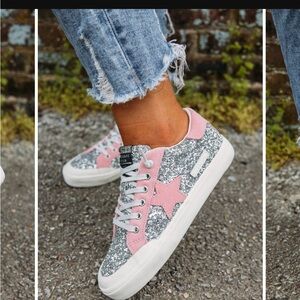 Vintage Havana ILana silver glitter slip on sneakers size 8